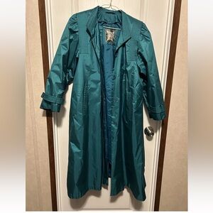 Vintage Chiango by Fleet Street Teal Women's Rain Trench Coat READ